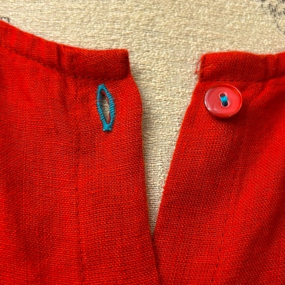 Gudrun Sjoden “Ester” Woven Linen Dress, Parrot Red, Size Medium - Picture 8 of 12